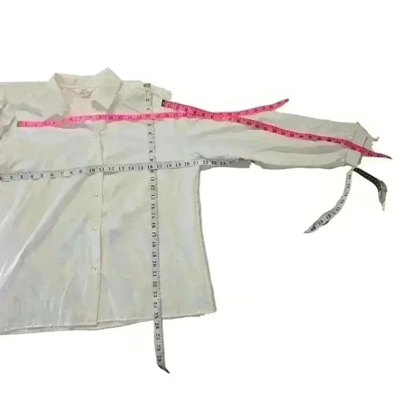 Vintage Classic Fashions Classic White Sheer Button Up Shirt Size 14 *Read* - Picture 6 of 16